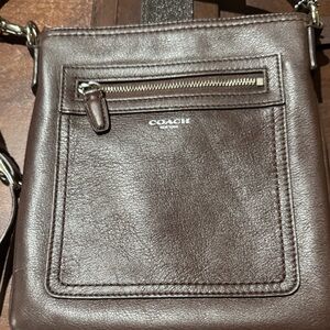 Coach Dark Brown Leather Messenger Bag